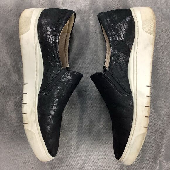 Naturalizer Hawthorn Slip On Sneaker Shoes Women's 10 M Black Leather Croc Snake - Picture 4 of 12